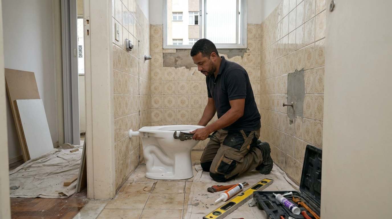 Instalação de vaso sanitário profissional em São José dos Campos‑SP